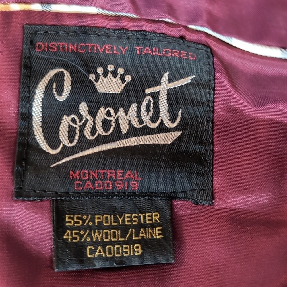 Coronet Men's Vintage Plaid Tailored Wool Blend Blazer. - Picture 9 of 10
